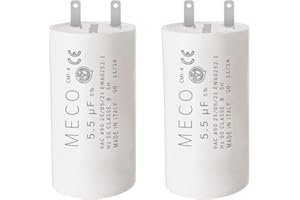 ROXOLID Lot de 2 condensateurs 5,5 µF - Pièce d'origine - Faston 2,8 à cosses – 10 000 h - Compatibles moteurs de volet roulant Simu, Som fy, multi-marques 8 à 10 Nm - GARANTIE 2 ANS - Fabrication européenne