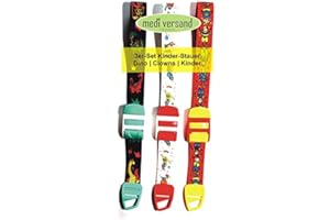 KIMETEC Profi-Stauschlauch - Venenstauer - Bundle 3 Stück Kindermotive Dino, Clown weiß und rot