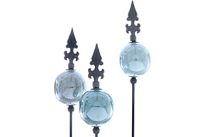 AEINIWERAABBCC PDTXCLS TANGDIAABBCC finehomegarden Rosenkugel Violence 3er Set | Gartenstecker Keramik | H109 cm x Ø 7 cm, farbig abgestimmt.