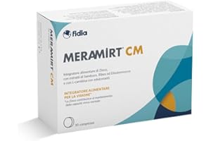 Fidia Farmaceutici MERAMIRT CM 30 Compresse Masticabili, Integratore Alimentare a Base di Zinco, con Estratti di Sambuco e Ribes, Eleuterococco e L-carnitina, Stress Visivo da Digital Device