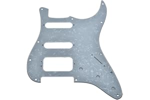 Dopro 11-Loch Strat HSS Gitarre Pickguard 3 Schrauben Humbucking Pickup Mount für American FD Stratocaster White Pearl