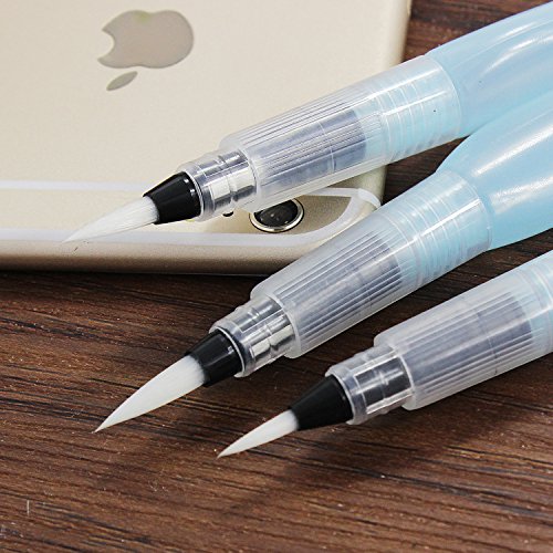 KEESIN Wasser Paintbrush Aquarell Künstler Pinsel Pen 3 Stück (Blau) - 6