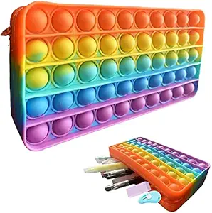 Forever Kidzz Pop it Pouches for Girls, Pencil Case Pop it Toy, Pop it Stationery Kit - Pop Bubble Stationery Storage Bag/ Birthday Return Gifts for Kids (Pack of 1;Multicolor)