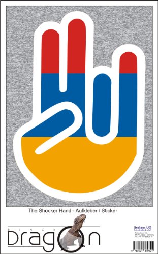 The Shocker Hand - Laptop Notebook Skin Sticker Cover Art Decal - 210x144 mm white Outline with Flag - Armenia