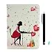 Produktbild PU Leder Hülle Etui für Samsung Galaxy Tab S2 9.7 zoll SM-T810 / T815 - Aohro [Bunt Glitzer Diamant Muster Design] Kunstleder Ledertasche Flip Case Cover Schutzhülle Tasche mit Ständer +Staub Stecker +Stift, Mädchen Love