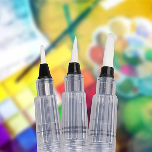 Wasserpinsel, Wassertank Pinsel, Aquarell Kunst Stifte, 3 Stück Flachpinsel Tip Set (Weiß) - 4