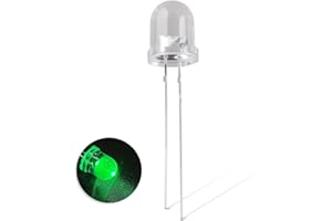 Innfeeltech 50 bombillas blancas de 8 mm LED verde DC 1.9v a 2.1v 20ma 8 mm emisor de luz electrónica LED