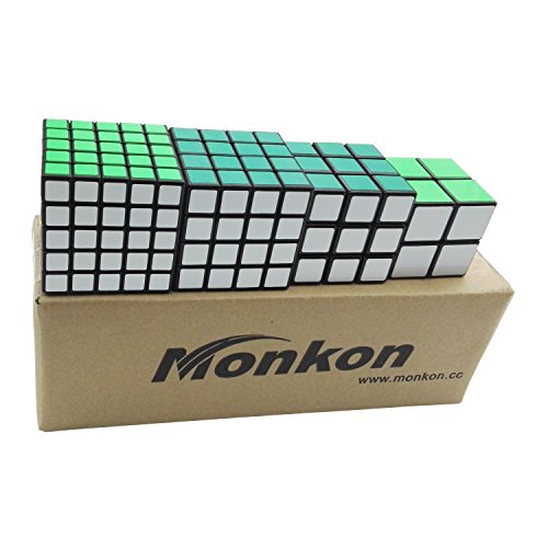 Monkon Puzzle Bundle Pack,2x2x2,3x3x3,4x4x4,5x5x5 Set Speed Magic Cube Collection