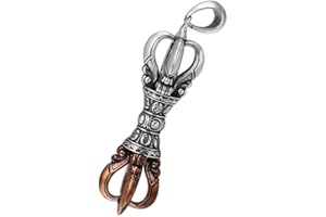 ForFox Ciondolo phurba dorje Vajra Buddista in Argento Sterling 925 Bicolore per Uomo Donna