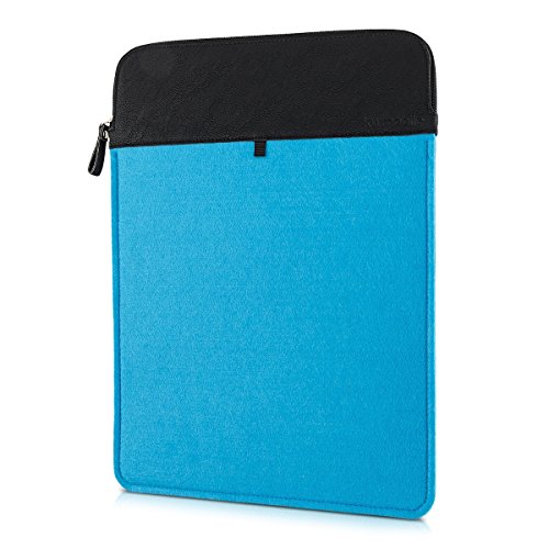 kwmobile Laptoptasche Filz Sleeve für 15″ 15,6″ Laptop / Ultrabook – Notebook Tasche Schutzhülle Laptop Case Hülle in Blau Schwarz Innenmaße: ca. 42 x 29 cm - 4