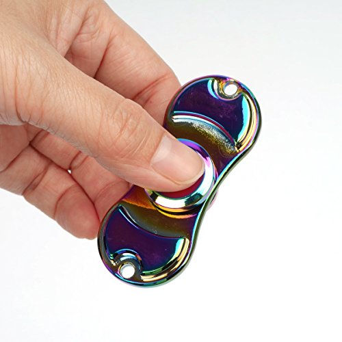 VOSO Fidget Finger Hand Spinner Focus for ADD Copper Relief Toy Anxiety Aluminum (Rainbow)
