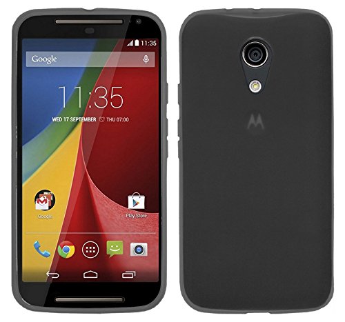 TBOC Funda de Gel TPU Negra para Motorola Moto G2 de Silicona Ultrafina y Flexible