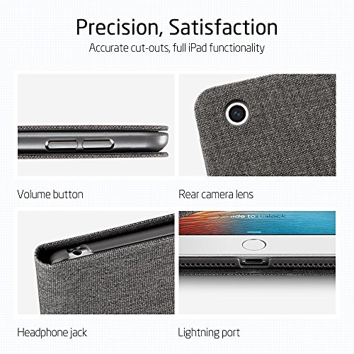 Neues iPad 2017 iPad 9.7 Zoll Hülle, ESR® Städtisch Serie Cover Auto aufwachen / Schlaf Funktion Smart Case und Einstellbarem Blickwinkel Funktion Schutzhülle für Neue iPad 9.7 2017 (Braun Grau) - 4