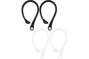 Rumyve 4 PCS Ear Hooks,Anti-lost Wireless Earphones Ear Loops,Universal Bluetooth Headphones Hooks for Sport Activities Exercise(Black+White)