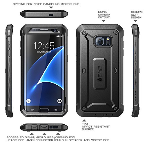 Supcase Carcasa para Samsung Galaxy S7 Edge 2016  Funda completa resistente  serie Unicorn Beetle PRO  Negro 