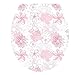 Produktbild UNIQUEBELLA Klodeckelaufkleber WC Sitz Aufkleber " Rosa Blumen " Design Tapete für Toilettendeckel Klodeckel 34*40cm