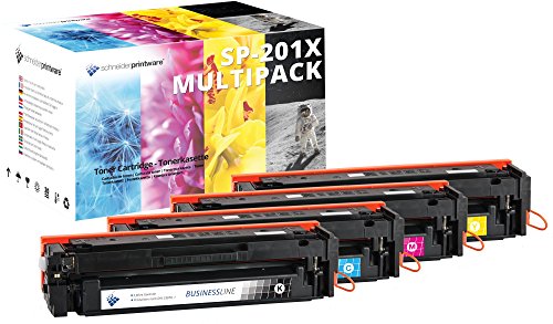 4 SCHNEIDERPRINTWARE Toner ( 50 PROZENT höhere DRUCKLEISTUNG ) ( nach ISO-Norm 19798 getestet ) als Ersatz für HP 201X kompatibel zu HP CF400X CF401X CF402X CF403X für HP Color LaserJet Pro MFP M277dw, Color LaserJet Pro MFP M277n, Color LaserJet Pro MFP M274n, Color LaserJet Pro M252dw, Color LaserJet Pro M250 Series - 201X