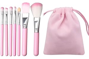FEIFANCHOICE Makeup Brush Set, 7Pcs Make Up Set for Girls, Teenages, Comfortable To Hold and Convenient to Carry and Suitable for Trave (Pink with case)