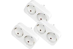 DKTYGER Steckdosen Adapter, Mehrfachsteckdose ohne Kabel, Mehrfachsteckdose, 2 in 1 Steckdosenadapter AC 250V/16A, 3680W Max, Verlängerungskabel