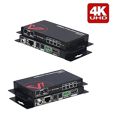 AV Access Extender HDMI (HDBaseT),Uncompressed 4Kx2K@60Hz,UHD+HDR+PoE+Bi-directional IR+RS232+HDCP2.2,70m 1080P,40m 4K,PCM7.1 / Dolby / DTS,via Simple Câble Ethernet HDMI RJ45 CAT5e/6/6a/7 Emetteur Récepteur
