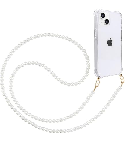 Pnakqil Custodia Con Cordino Per IPhone XR – Silicone Con Cuore Bianco E Bordo Oro – Tracolla Regolabile 150 Cm – Antiurto
