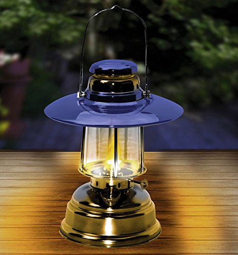 Petroleum Dochtlampe, hochglanz vernickelt, inkl. Reflektorschirm - 2