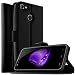 Produktbild HOMTOM HT50 Hülle Case, KuGi HOMTOM HT50 Wallet Case, Brieftasche Case Hülle PU Kunstleder Flip Case mit Standfunktion Kartenfächer und Bargeld für HOMTOM HT50 smartphone.Schwarz