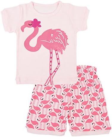 Tarkis Girls Cotton Pyjamas Set Flamigo Pattern Nightwear Sleepwear Long Sleeve Pjs Outfit 1-7 Y