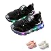 Produktbild LED Baby Schuhe, Chickwin Baby LED Kinderschuhe Unisex Weich Und Bequem Rutschfest Bunte LED-Leuchten Schuhe Mesh SportSchuhe Flashing Schuhe (23 / Maß Innen (cm) 13.8, Schwarz)