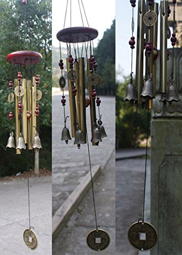 Zeig mir das geld: traditionelle chinesische erstaunlich 4 – 5 glasen holzsockel bronze windspiel glücklich Reichtum Glockenspiele - 4