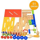 ZEARO Kinder Simulation Toolbox Reparatur Werkzeugkasten Rolle Spielzeug Holz ab 3 Jahre - 6