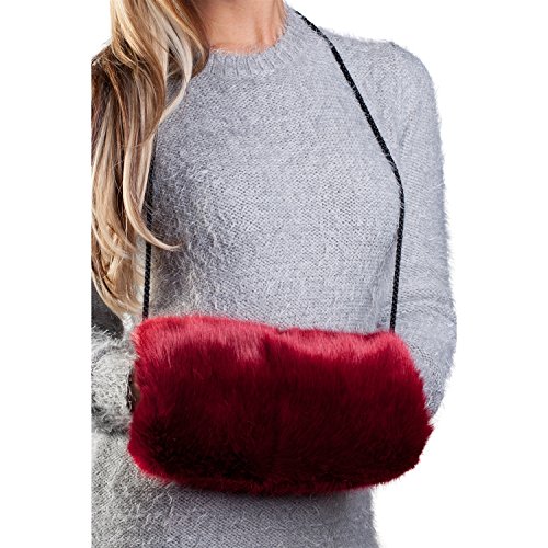 Faux Fur Muff - Ruby Red