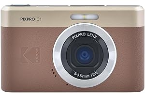 KODAK Pixpro C1 – Appareil Photo Numérique Ultra-Compact | 13MP BSI CMOS, Zoom 4X, Écran LCD 2.8", Flash LED, Batterie Intégrée – Marron
