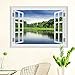 Produktbild 3d dreidimensionale gefälschte fenster wald feuchtgebiet wandaufkleber kreative DIY hause landschaftsbau dekorative wandbild PVC abnehmbare aufkleber 50 * 70 cm