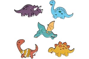 CHICHENGNIAN Cartoon Dinosaur Enamel Pins Stegosaurus Pterosauria Brooches for Kids Friends Jurassic Animal Badges Bag Lapel Pin Jewelry Accessories Gift