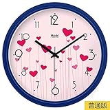 WIHY Stille Seiko Wanduhr Quarz Batterie Mode Präzision Moderne Geschenk Uhr Digital Art Zeichnung Quarzuhr Hause Wanduhr, 13 Zoll, Grund Sapphire Blau-594,