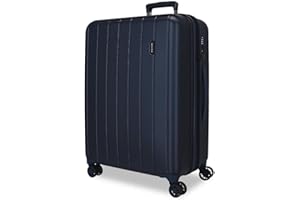 Movom Wood Maleta mediana Azul 44,50x65x27,5 cms Rígida ABS Cierre TSA 68L 3,8Kgs 4 Ruedas Dobles Extensible