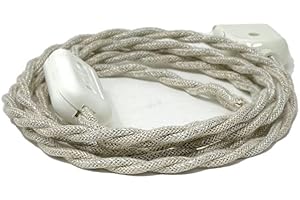 MERLOTTI CAVI Câblage pour lampe Abat-Jour avec câble électrique tissé. Couleurs variées. (Tlèche Canvas Beige)