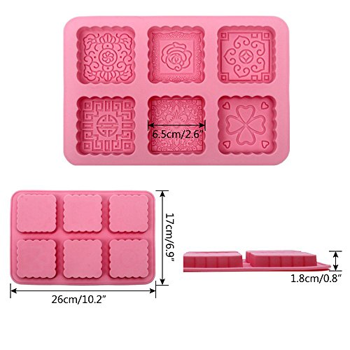 JUSLIN rund und quadratisch, 6-cavity Silikon Seife Form Kuchen Schimmel Schokolade Form - 3