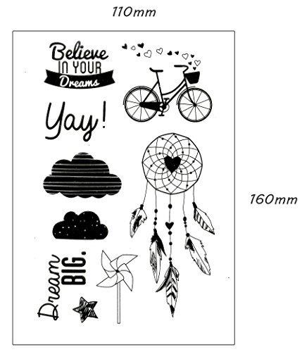 be fancy! Silikonstempel Set – Blumen Federn – Clear Stamps – Stempel – 56-teilig – transparent - 3