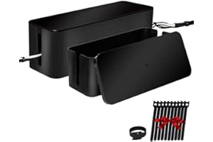 Powerking Scatola di gestione dei cavi, organizer per cavi per scrivania, TV, computer, archiviazione cavo hub USB e supporto per coprire e nascondere e nastri di alimentazione e cavi
