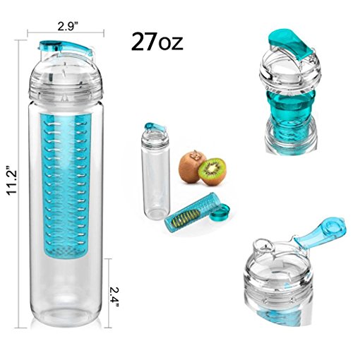 Trinkflasche für Fruchtschorlen, 800 ml, Tritan, BPA-frei - 4