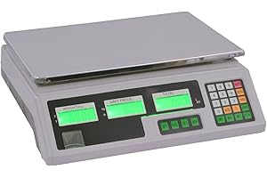 Topuality Balance Électronique Plate-Forme de Pesée en Acier Inoxydable Balance numérique 30 kg avec Batterie Rechargeable