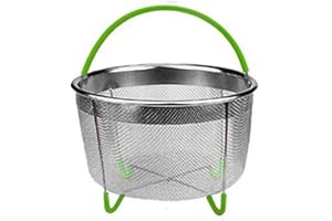 BRONG Cestello Cottura a Vapore Pentola a Pressione Inox 6QT Cestello Vapore Instant Pot Con Manico Per Carne Cestello Uova