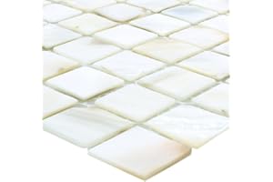 MOSAFIL Muschelmosaik Perlmutt Mosaikfliesenmatte Kordon Weiß Duschwand Bad Küche Dekor