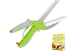 SALVERIA Ciseaux cuisine clever cutter professionnel acier inoxydable avec planche a decouper avec fonction couteau eplucheur flaker poisson ideal pour trancher les legumes fruits