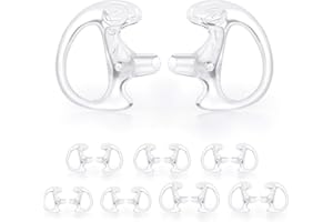 zeadio Earmould Earpiece Earbud Earplug for Two-Way Radio Coil Tube Audio Kits (Clear, Pair of 8)