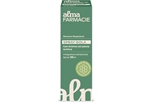 Spray Gola Alma Farmacie, con Ingredienti Naturali, Miele di Manuka e Erisimo ad Azione Lenitiva, contro Mal di Gola, Raucedine, Stomatiti e Afte, Senza Alcool, Spray 30 ml