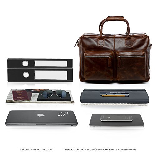SID   VAIN   Laptoptasche BRIGHTON - Herren Notebooktasche XL gro   Ledertasche 15 4 Zoll Laptop file Extra-Abtrennung - Businesstasche im Vintage-Loo