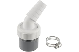 HUAREW Empalme para Tubo Desague Lavadora y Lavavajillas, kit union lavadora secadora con Entrada 18-24 mm y Salida 40 mm, Adaptor para Manguera Desagüe Incluye 1 abrazadera metálica de 20-32 mm